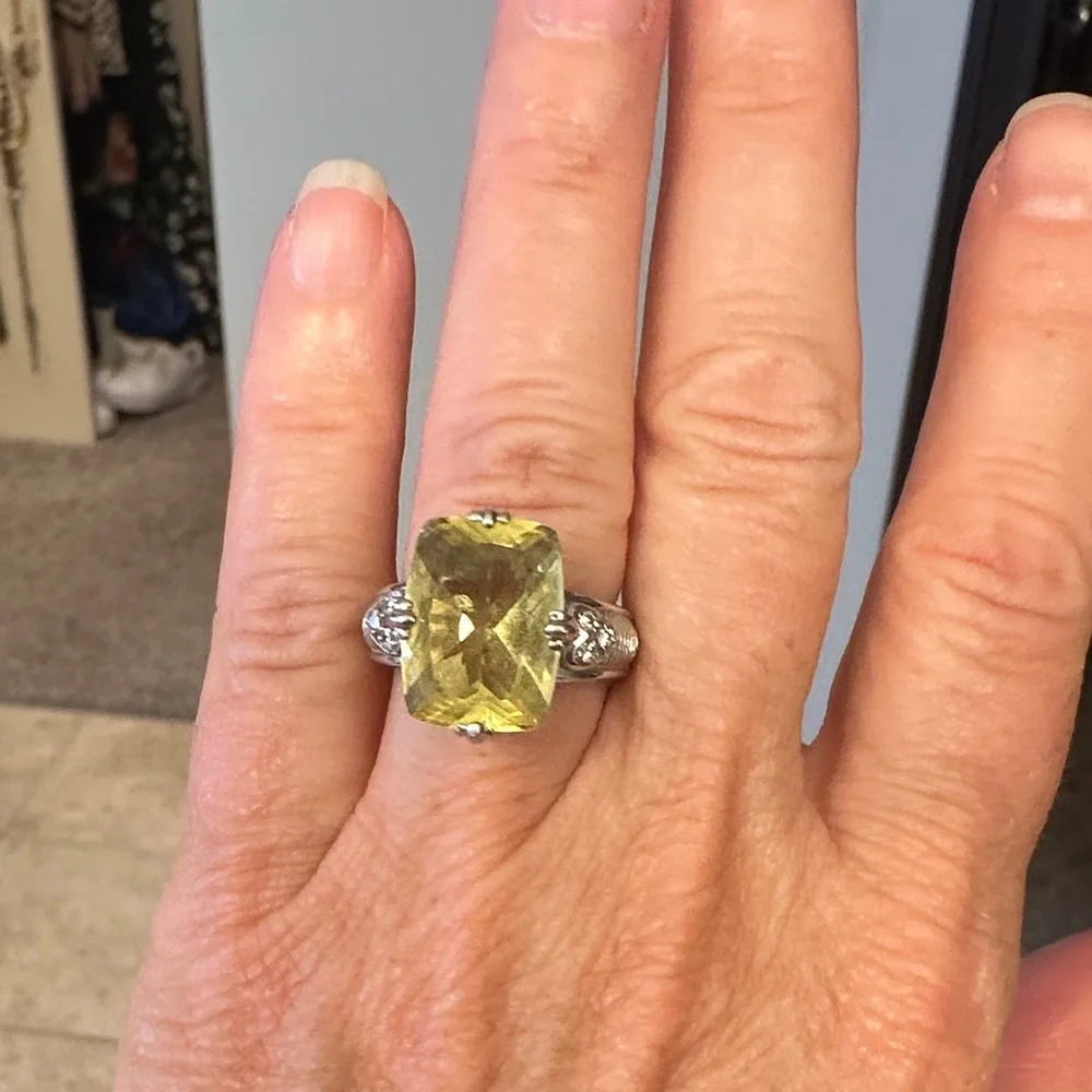 Judith Ripka limone quartz ring in 925 sterling silver. - Picture 8 of 9